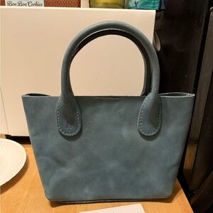 BNNU Portland Leather Goods Aqua Raindrop Snap Crossbody Bag